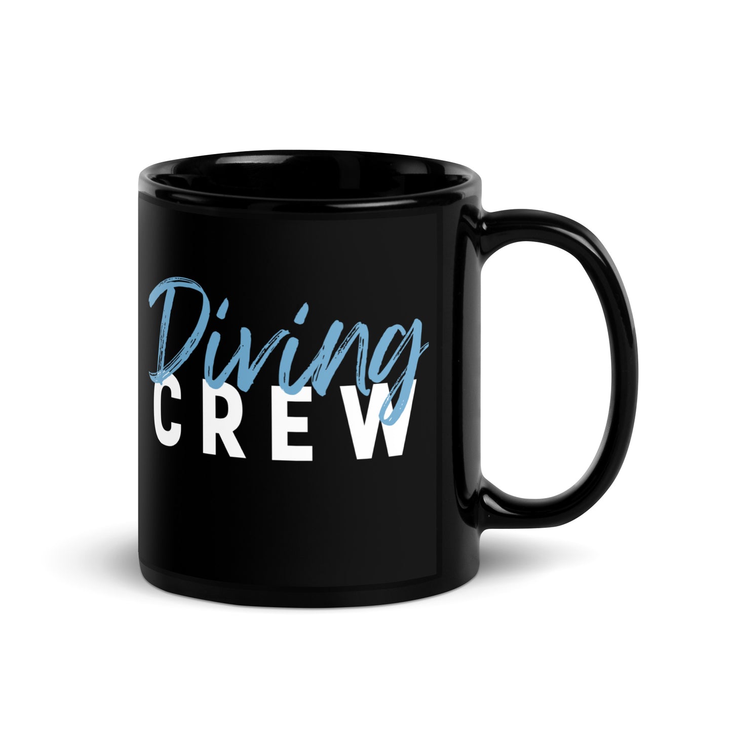 DIVING CREW & SPACESHIP WRECK Black Glossy Mug - The Diving Universe by Kristine Kathryn Rusch