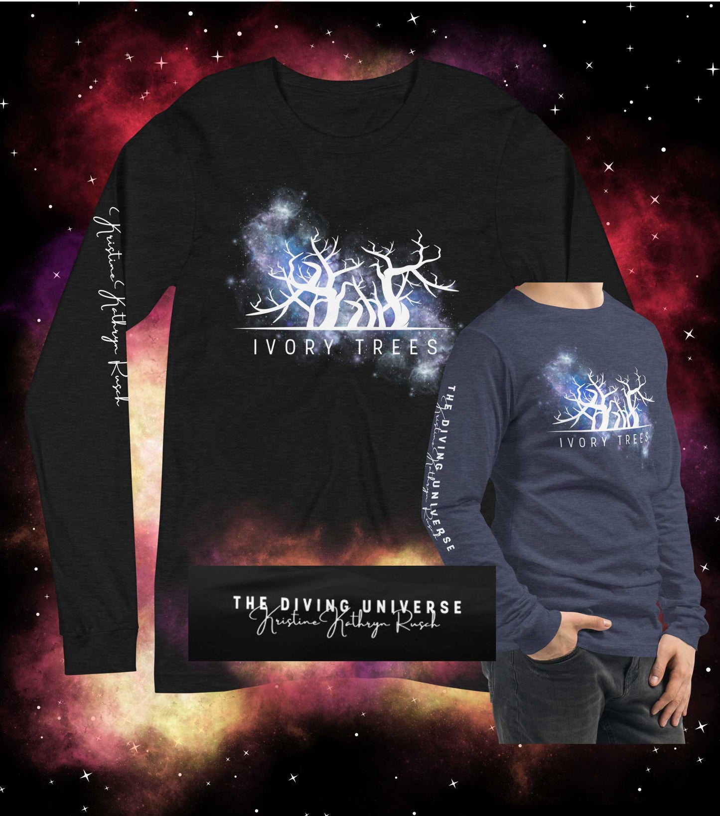 IVORY TREES NEBULA L/S Tee - The Diving Universe by Kristine Kathryn Rusch