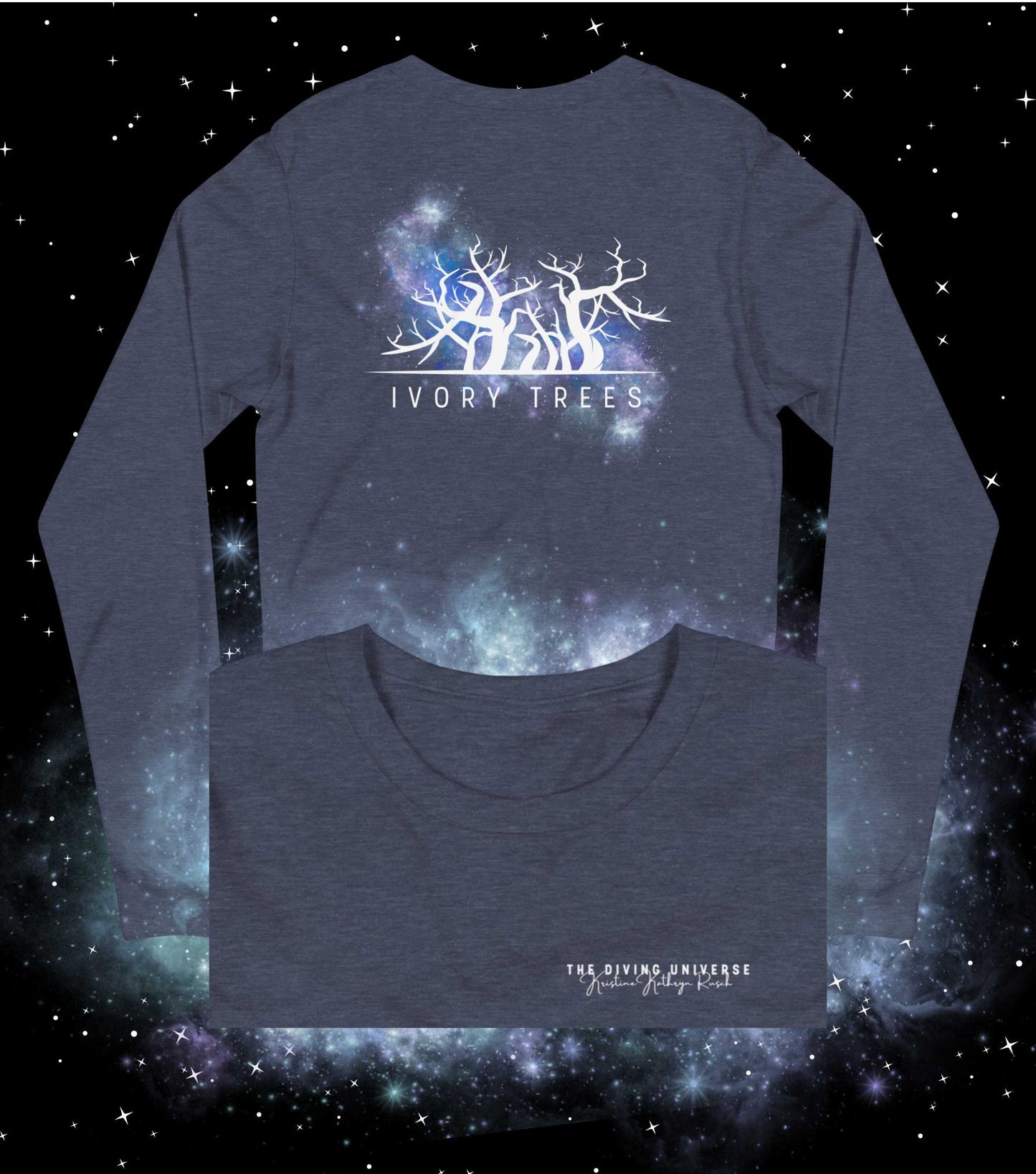 IVORY TRESS NEBULA & Logo L/S Tee - The Diving Universe by Kristine Kathryn Rusch