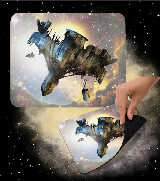 SPACESHIP WRECK Mouse pad - The Diving Universe by Kristine Kathryn Rusch