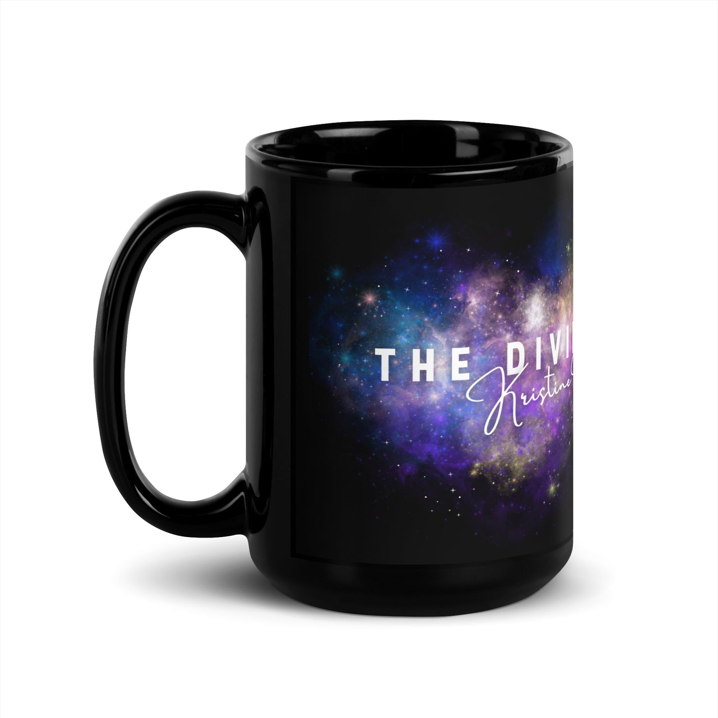 DIVING UNIVERSE NEBULA Black Glossy Mug - The Diving Universe by Kristine Kathryn Rusch