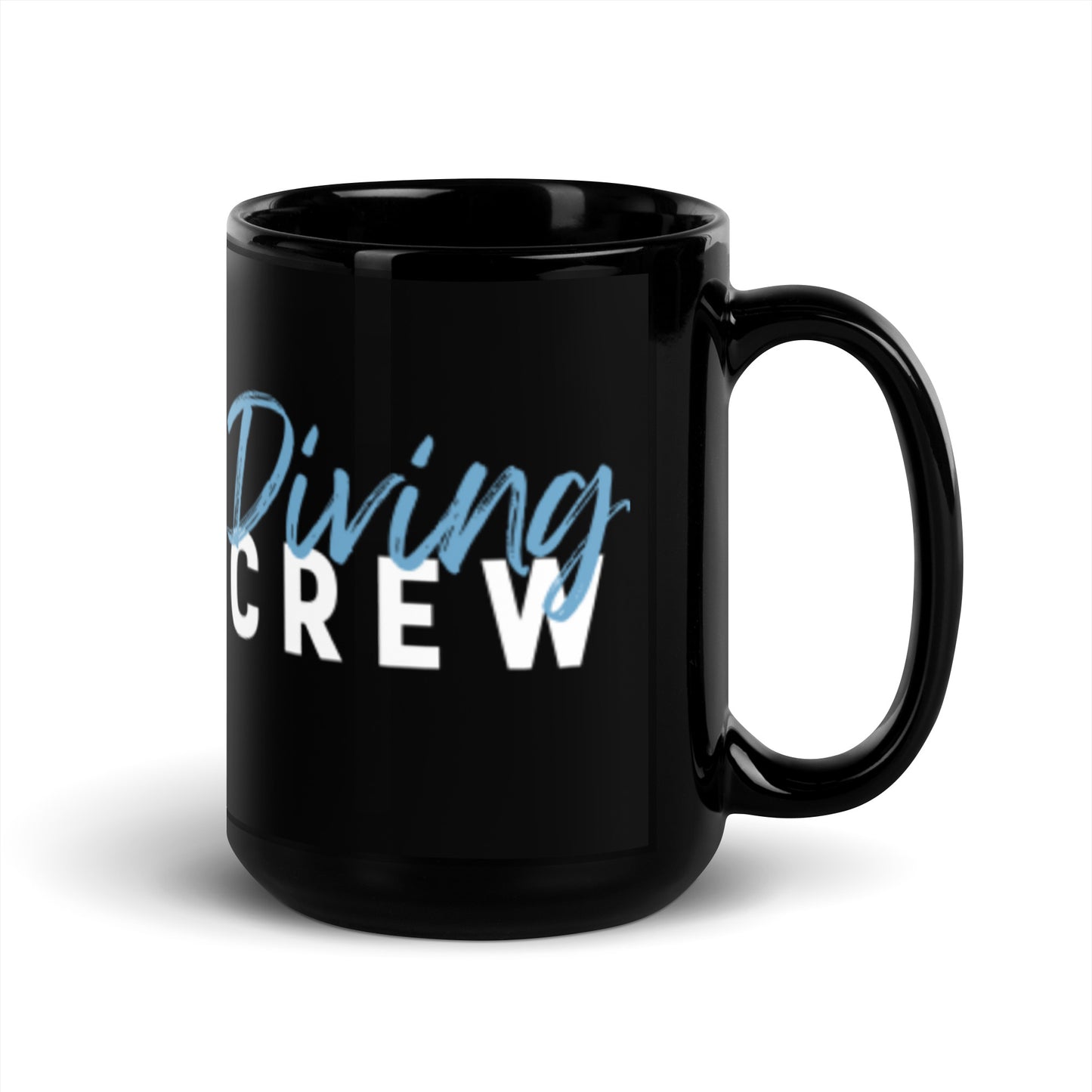 DIVING CREW & SPACESHIP WRECK Black Glossy Mug - The Diving Universe by Kristine Kathryn Rusch
