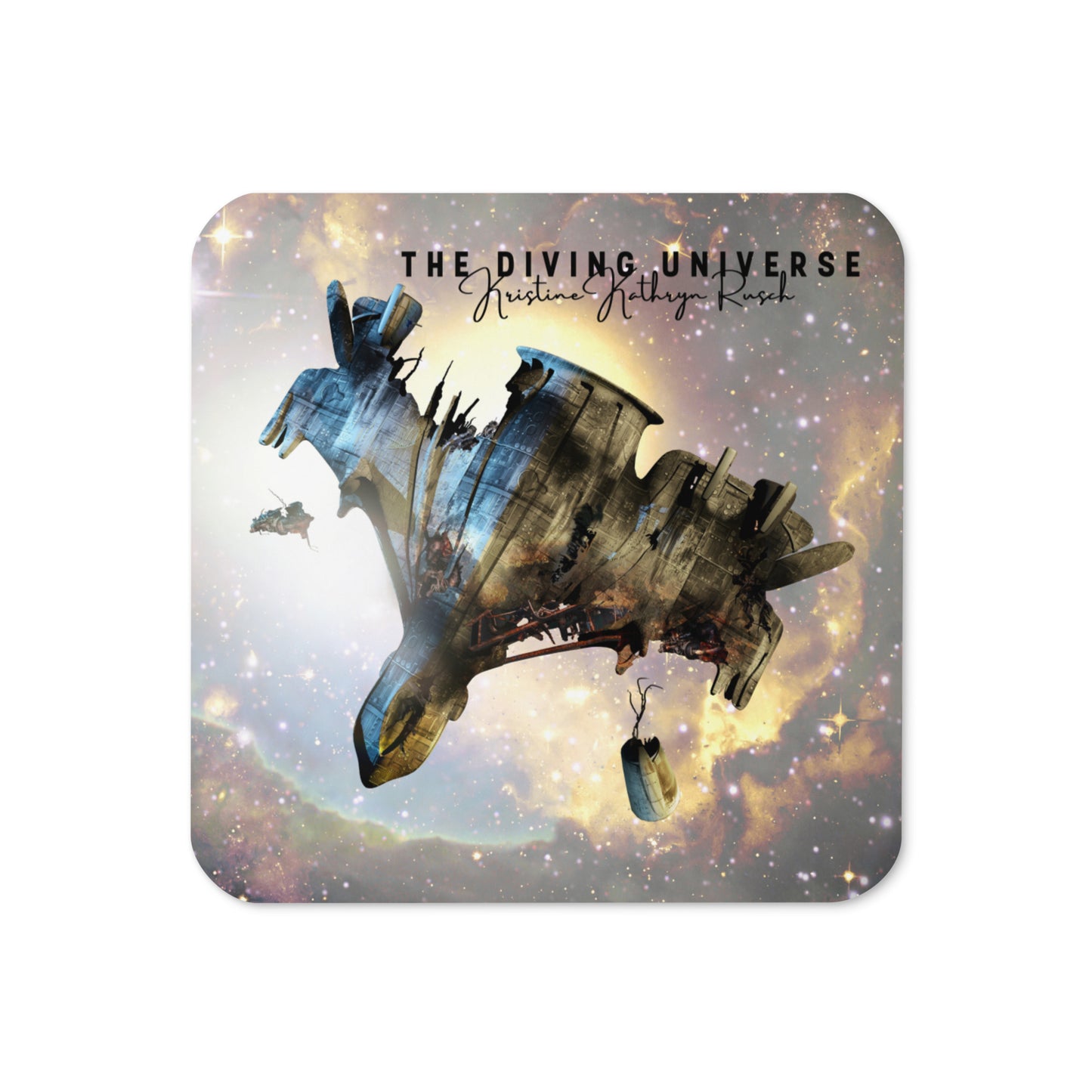 SPACESHIP WRECK Coaster (Cork-Backed) - The Diving Universe by Kristine Kathryn Rusch